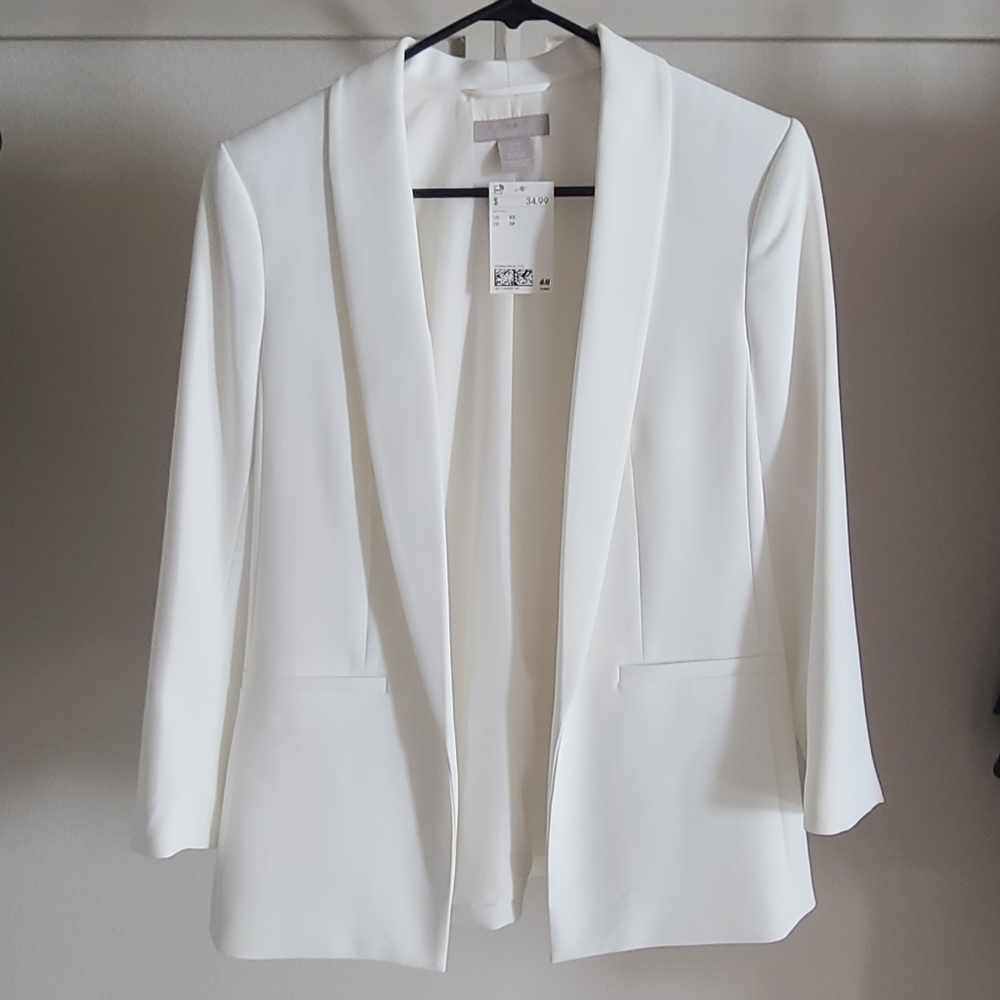 NWT H&M white blazer XS